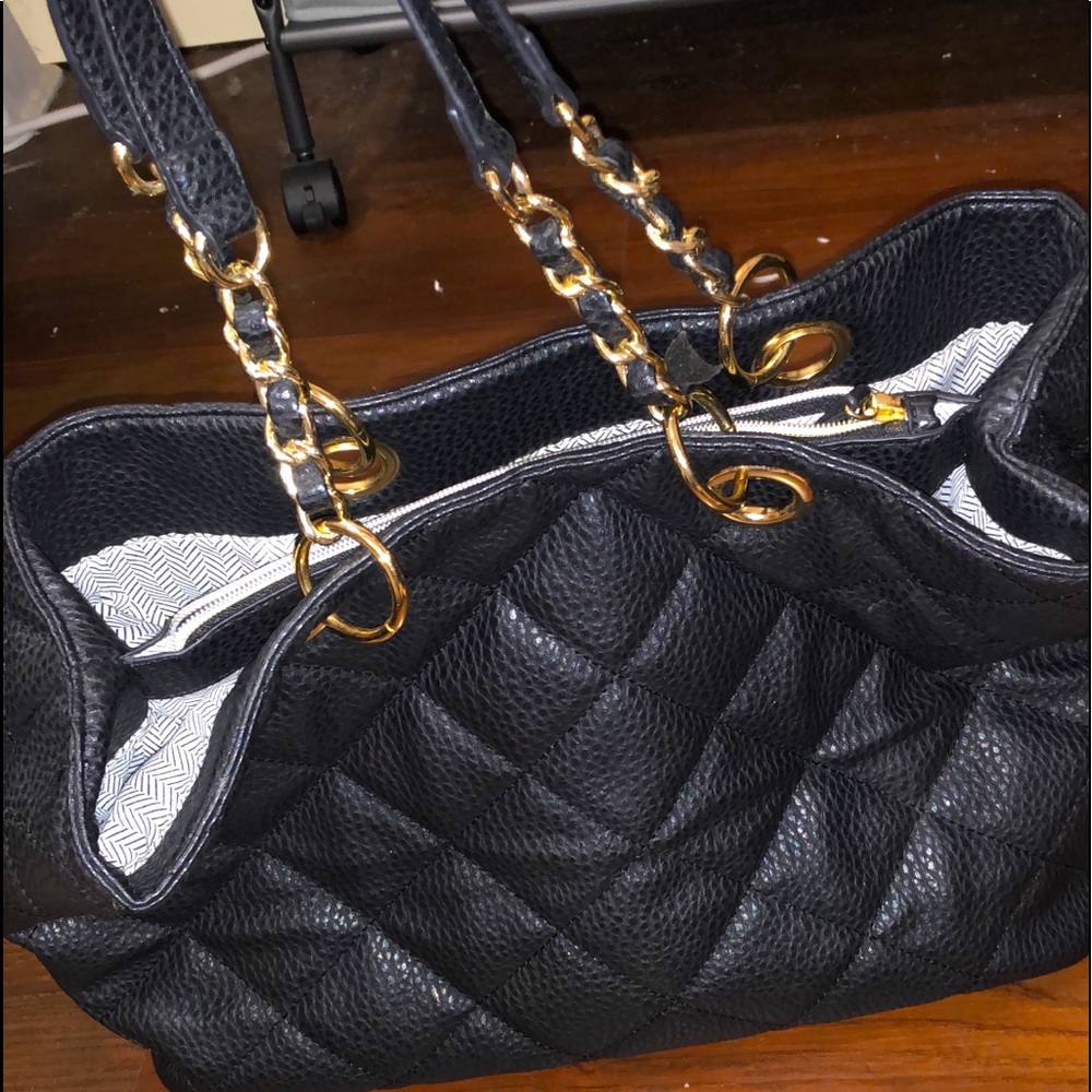 JustFab Large Quilted black purse